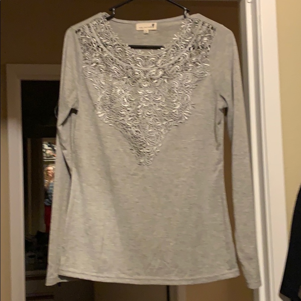 Gray Lace long sleeve